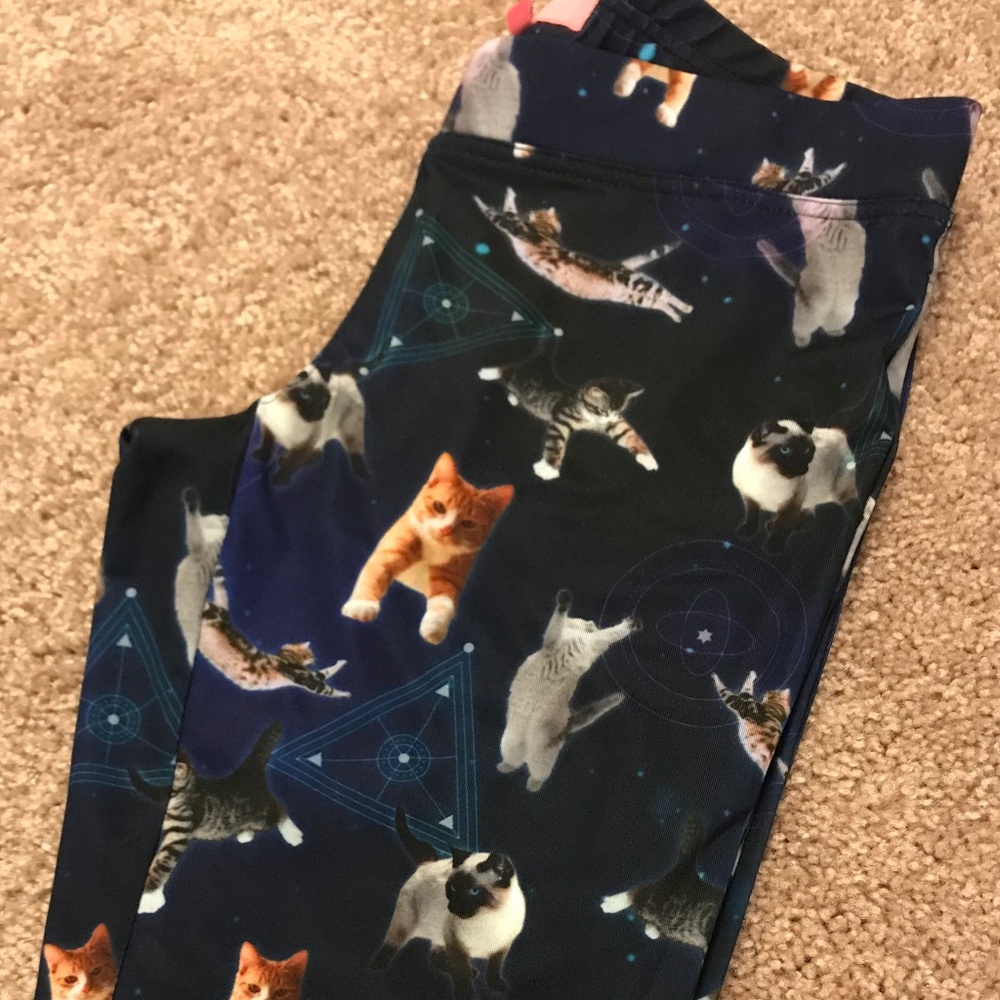 Tipsy Elves Space Cat Leggings NWOT
